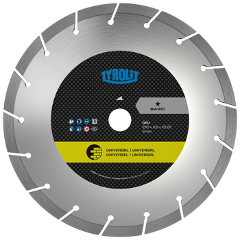 TARCZA DIAMENTOWA TYROLIT BASIC DCU* 150 MM DO BETONU, CEGŁY I KAMIENIA NATURALNEGO (SZEROKOŚĆ 2,6 MM)