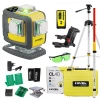 MULTI-LASER KRZYŻOWY NIVEL SYSTEM CL4D-G ZIELONY (4 X 360) + Statyw SJJ-M1 EX + Czujnik RD 800 DIGITAL + ŁATA LS-24