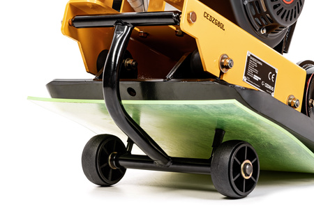 ZAGĘSZCZARKA JEDNOKIERUNKOWA 78 KG CEDRUS ZG80L, 420 MM, LONCIN G200F + MATA DO KOSTKI + KOŁA TRANSPORTOWE