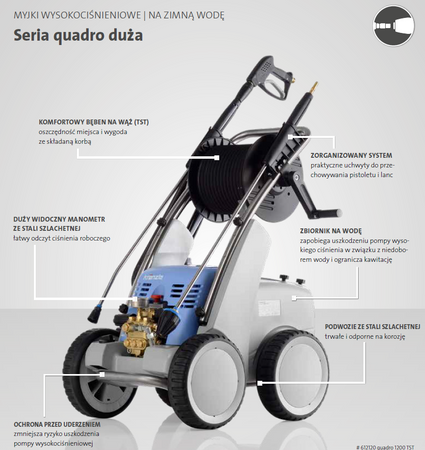 Kranzle Quadro 800 TST myjka ciśnieniowa 250 bar / 800 l. z bębnem