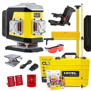 Nivel System CL3R Laser Krzyżowy 3x360 Czerwony + Tyczka LP-36
