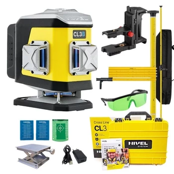 Nivel System CL3B Laser Krzyżowy 3x360 Niebieski + Tyczka LP-36