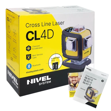 MULTI-LASER KRZYŻOWY NIVEL SYSTEM CL4D-R CZERWONY (4 X 360) + Statyw SJJ-M1 EX