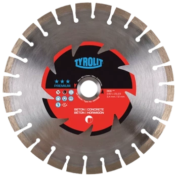 TARCZA DIAMENTOWA TYROLIT PREMIUM DCC*** 350 MM DO BETONU (SZEROKOŚĆ 3,2 MM, OTWÓR MONTAŻOWY 25,4 MM)