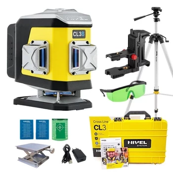 Nivel System CL3B Laser Krzyżowy 3x360 Niebieski + Statyw SJJ-M1 EX