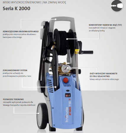 Kranzle K 2160 TST Myjka ciśnieniowa 140 bar / 660 l. z bębnem