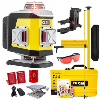 Nivel System CL4R Laser Krzyżowy 4x360 Czerwony + Tyczka LP-36