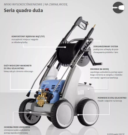 Kranzle Quadro 1000 TST myjka ciśnieniowa 220 bar / 960 l. z bębnem