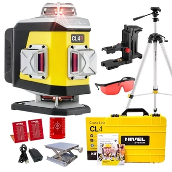 Nivel System CL4R Laser Krzyżowy 4x360 Czerwony + Statyw SJJ-M1 EX