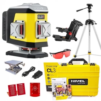 Nivel System CL3R Laser Krzyżowy 3x360 Czerwony + Statyw SJJ-M1 EX