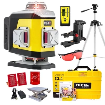 Nivel System CL4R Laser Krzyżowy 4x360 Czerwony + Statyw SJJ-M1 EX + Czujnik RD 800 DIGITAL