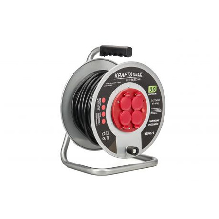 PRZEDŁUŻACZ OGRODOWY BĘBNOWY 3x2.5mm 30M KD4021