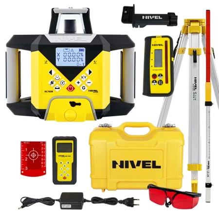 Nivel System NL740R DIGITAL NIWELATOR LASEROWY Z FUNKCJĄ AUTOWPASOWANIA + ŁATA LS-24 + STATYW SJJ1