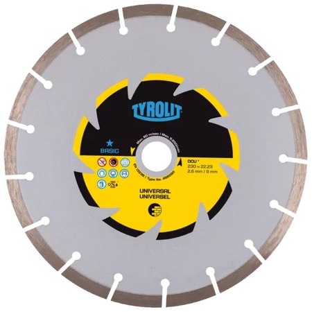 TARCZA DIAMENTOWA TYROLIT BASIC DCU 230 MM DO BETONU, CEGŁY I KAMIENIA NATURALNEGO (SZEROKOŚĆ 2,6 MM)