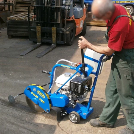 JEZDNA PRZECINARKA SPALINOWA MIMAL PDM350 (350 MM), GŁĘBOKOŚĆ CIĘCIA 110 MM