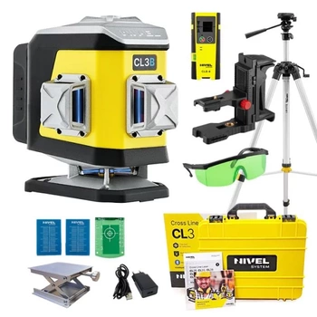Nivel System CL3B Laser Krzyżowy 3x360 Niebieski + Statyw SJJ-M1 EX + Czujnik CLS-4
