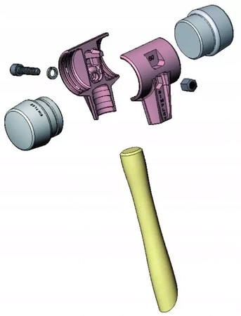 MŁOTEK HALDER SIMPLEX EH3027 40 MM SUPERPLASTIK + GUMA 0,6 kg