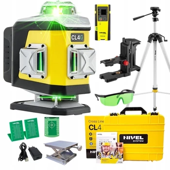 Nivel System CL4G Laser Krzyżowy 4x360 Zielony + Statyw SJJ-M1 EX + Czujnik CLS-4