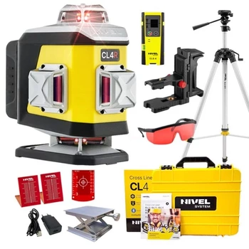 Nivel System CL4R Laser Krzyżowy 4x360 Czerwony + Statyw SJJ-M1 EX + Czujnik CLS-4