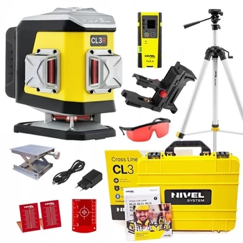 Nivel System CL3R Laser Krzyżowy 3x360 Czerwony + Statyw SJJ-M1 EX + Czujnik CLS-4
