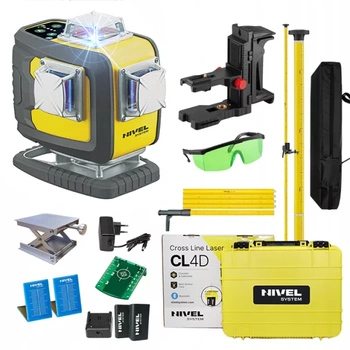 MULTI-LASER KRZYŻOWY NIVEL SYSTEM CL4D-B NIEBIESKI (4 X 360) + Tyczka LP-36