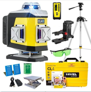 Nivel System CL4B Laser Krzyżowy 4x360 Niebieski + Statyw SJJ-M1 EX + Czujnik RD 800 DIGITAL