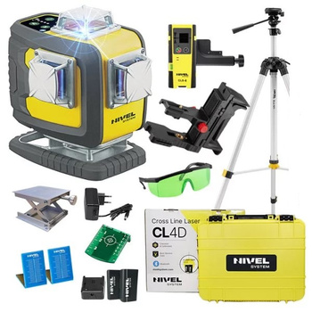 MULTI-LASER KRZYŻOWY NIVEL SYSTEM CL4D-B NIEBIESKI (4 X 360) + Statyw SJJ-M1 EX + Czujnik CLS-4
