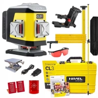 Nivel System CL3R Laser Krzyżowy 3x360 Czerwony + Tyczka LP-36