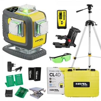 MULTI-LASER KRZYŻOWY NIVEL SYSTEM CL4D-G ZIELONY (4 X 360) + Statyw SJJ-M1 EX + Czujnik RD 800 DIGITAL