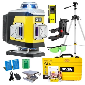 Nivel System CL4B Laser Krzyżowy 4x360 Niebieski + Statyw SJJ-M1 EX + Czujnik CLS-4